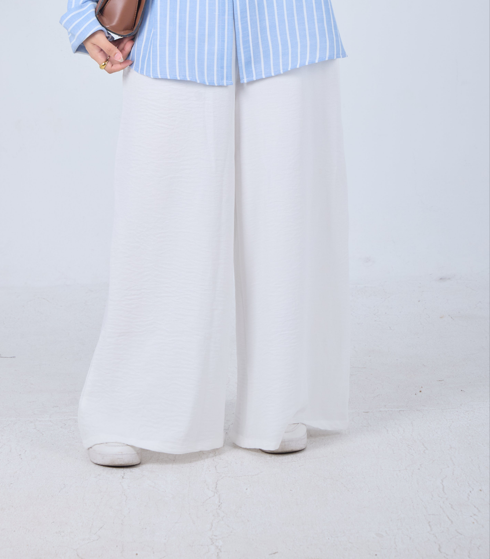 White Wide Leg Linen Pants